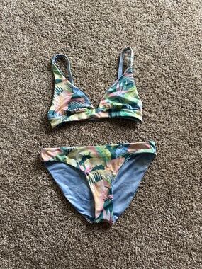 Billabong Floral Tropical Bikini - Blue, Green, Pink, Yellow
